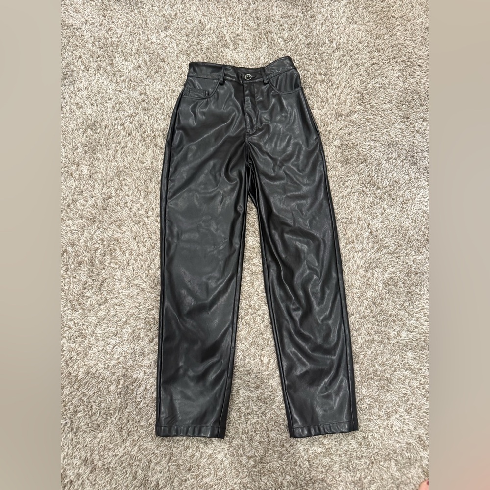 Black Faux Leather Pants
